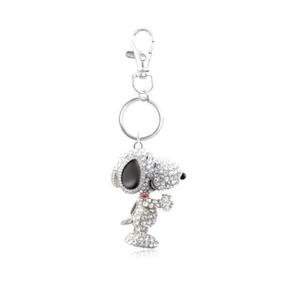 Peanuts Snoopy Sparkling Pave Bling Jeweled Keychain - Bag Charm  - Macy’s - Picture 1 of 9